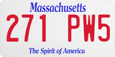 MA license plate 271PW5