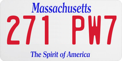 MA license plate 271PW7