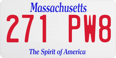 MA license plate 271PW8