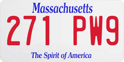 MA license plate 271PW9