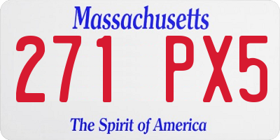 MA license plate 271PX5