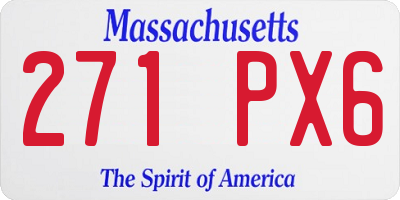 MA license plate 271PX6