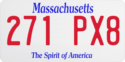 MA license plate 271PX8