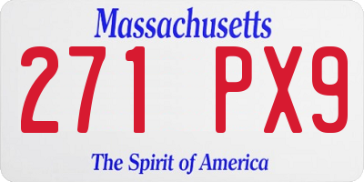 MA license plate 271PX9