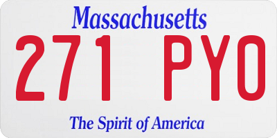 MA license plate 271PY0
