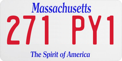 MA license plate 271PY1