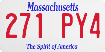MA license plate 271PY4