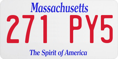 MA license plate 271PY5