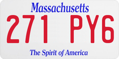 MA license plate 271PY6