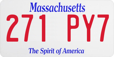 MA license plate 271PY7