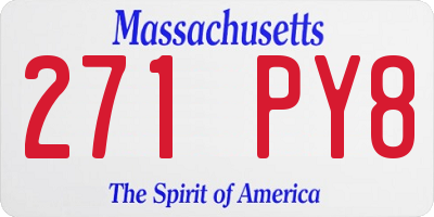 MA license plate 271PY8