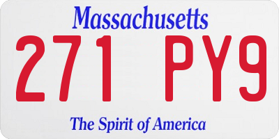 MA license plate 271PY9