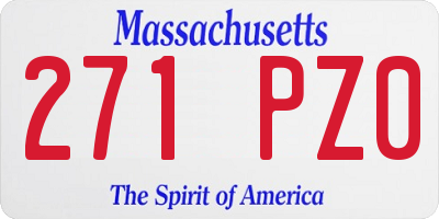 MA license plate 271PZ0