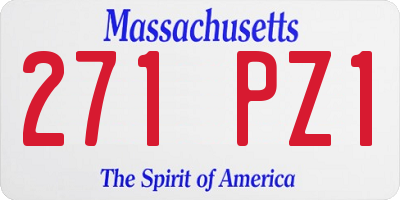 MA license plate 271PZ1