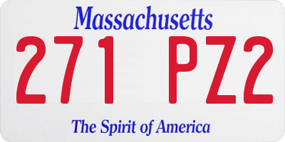 MA license plate 271PZ2