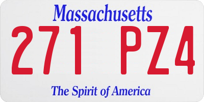 MA license plate 271PZ4