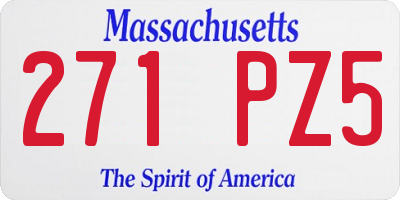 MA license plate 271PZ5