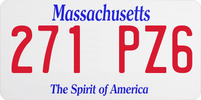 MA license plate 271PZ6