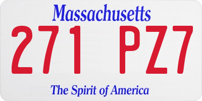 MA license plate 271PZ7