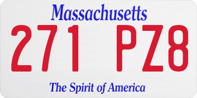 MA license plate 271PZ8
