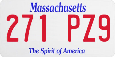 MA license plate 271PZ9