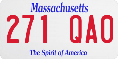 MA license plate 271QA0