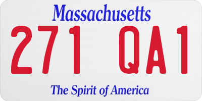 MA license plate 271QA1