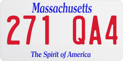 MA license plate 271QA4