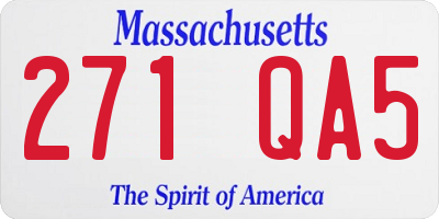 MA license plate 271QA5