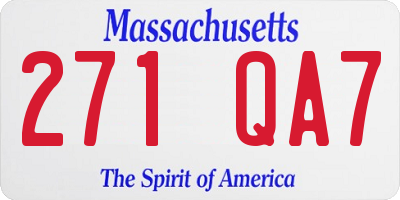 MA license plate 271QA7