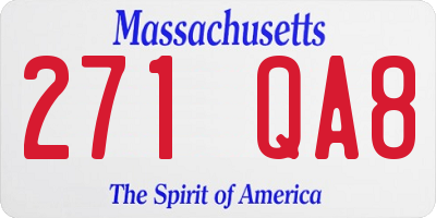 MA license plate 271QA8