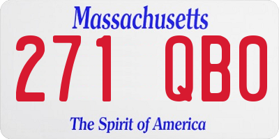 MA license plate 271QB0