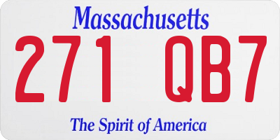 MA license plate 271QB7