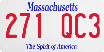 MA license plate 271QC3