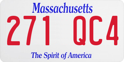 MA license plate 271QC4