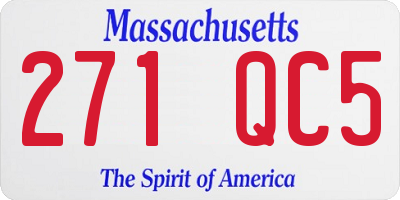 MA license plate 271QC5