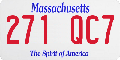 MA license plate 271QC7