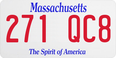 MA license plate 271QC8