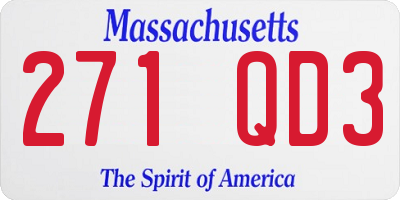 MA license plate 271QD3