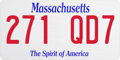 MA license plate 271QD7