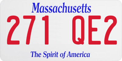 MA license plate 271QE2