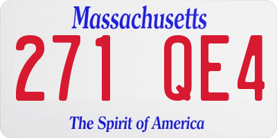 MA license plate 271QE4