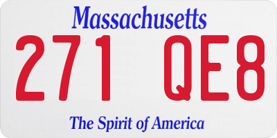 MA license plate 271QE8