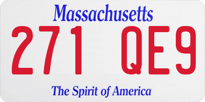 MA license plate 271QE9