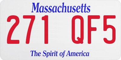 MA license plate 271QF5