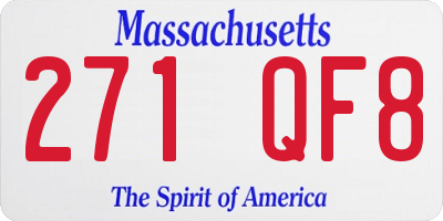 MA license plate 271QF8