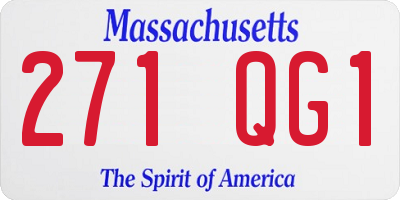 MA license plate 271QG1