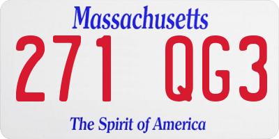 MA license plate 271QG3
