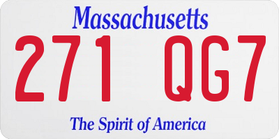 MA license plate 271QG7