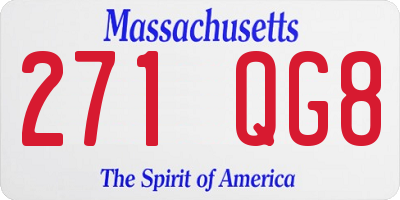 MA license plate 271QG8